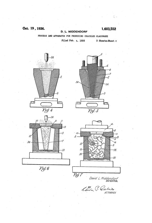 Federal Crackle Glass Production Patent 1603552-2