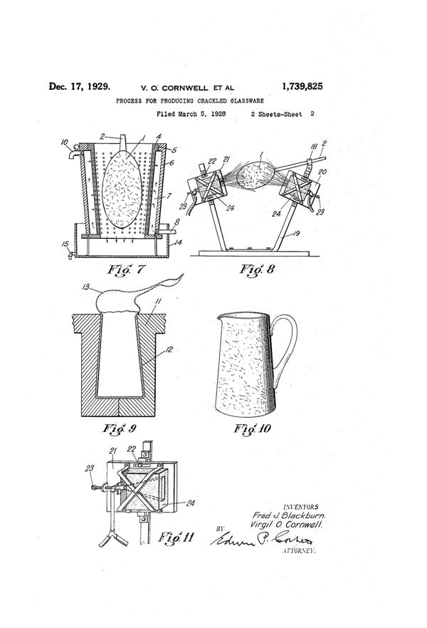 Federal Crackle Glass Production Patent 1739825-2