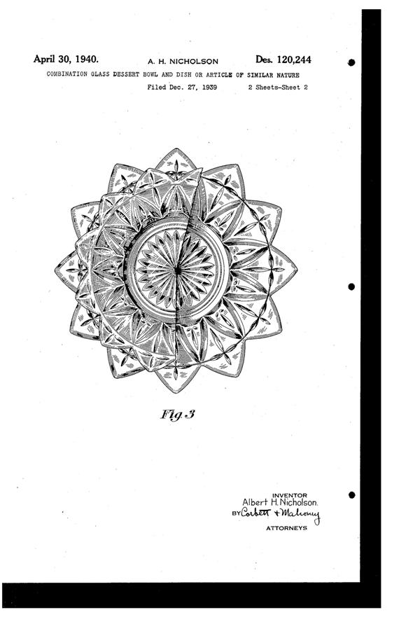 Federal Petal Dish Design Patent D120244-2