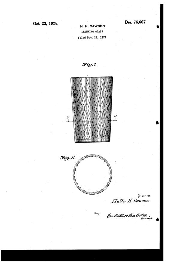 Hazel-Atlas Tumbler Design Patent D 76667-1