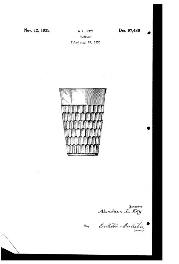 Hazel-Atlas Tumbler Design Patent D 97486-1