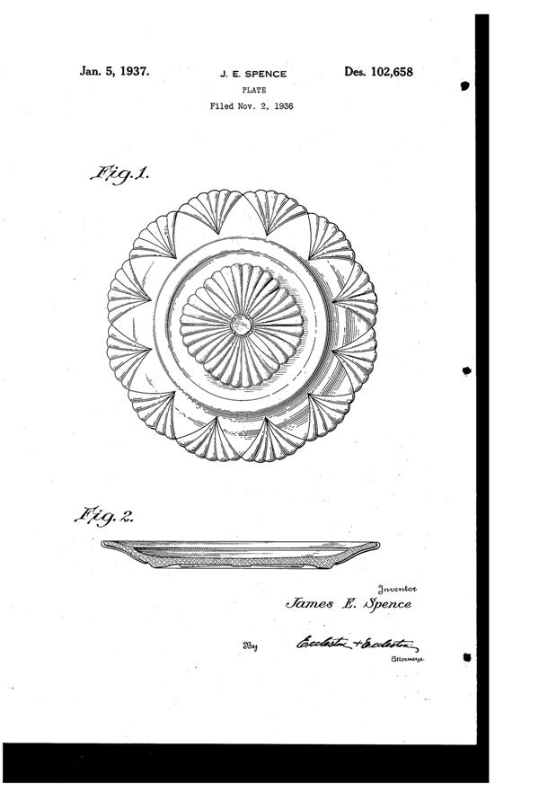 Hazel-Atlas Plate Design Patent D102658-1
