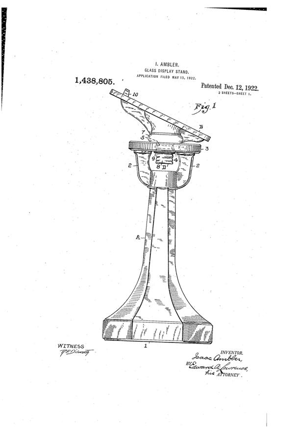 Jeannette Display Stand Patent 1438805-1