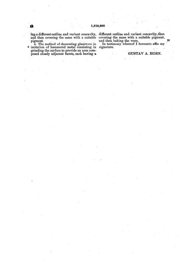 Westmoreland Hammered Metal Decoration Patent 1518930-3