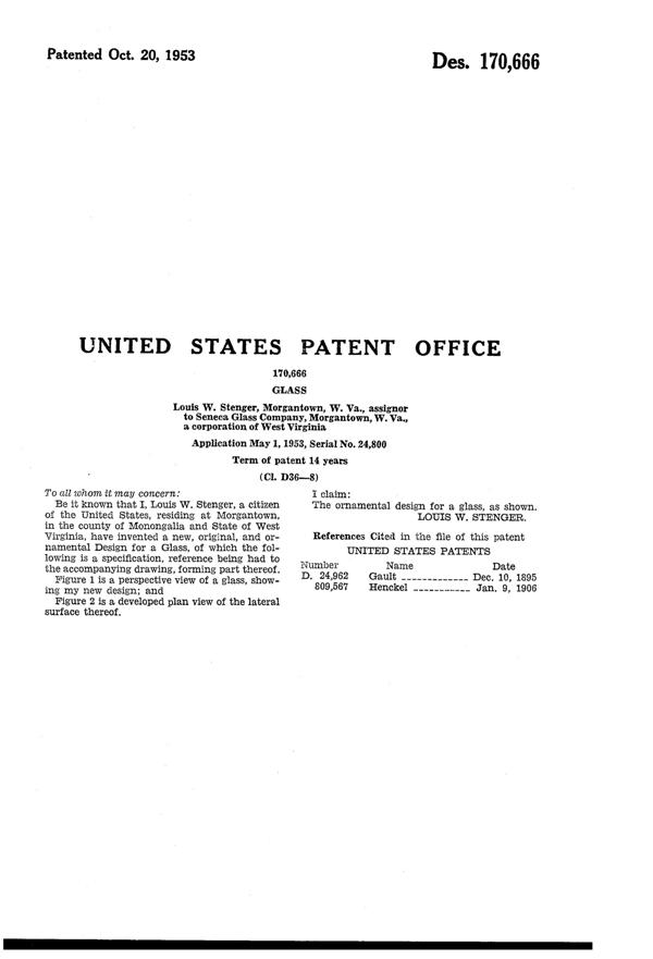 Seneca #1980 Driftwood Casual Tumbler Design Patent D170666-2