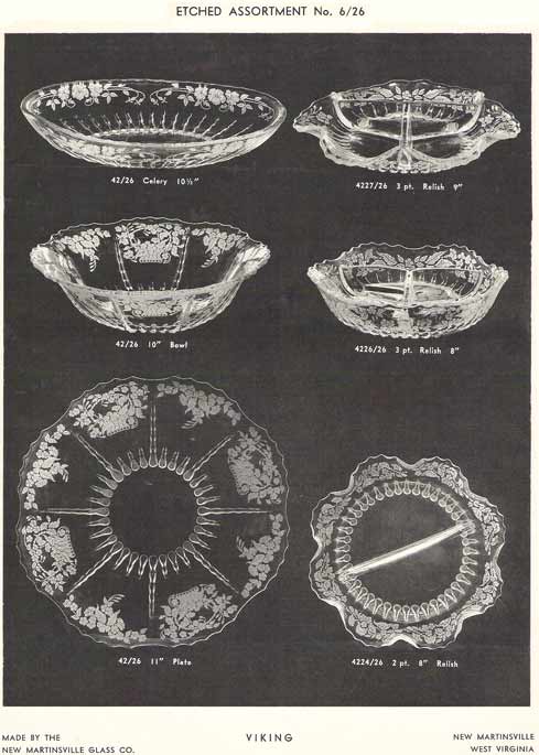 New Martinsville Etched Assortment