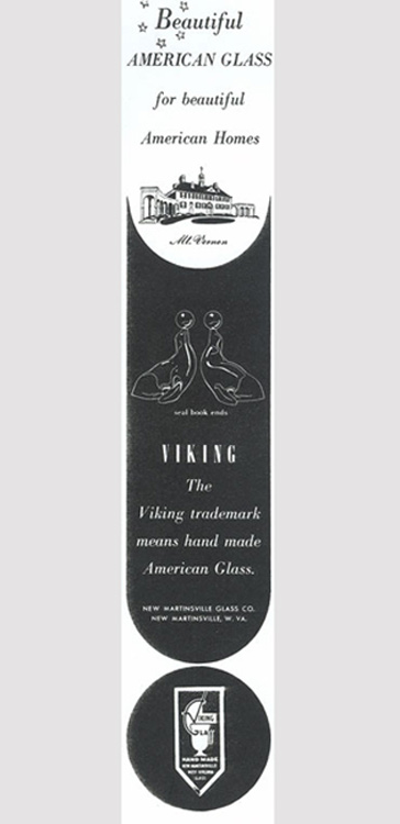 New Martinsville # 452 Seal with Ball Bookend Ad