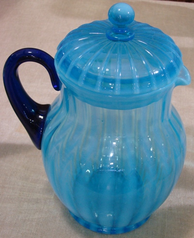 Fenton Rib Optic Pitcher & Lid