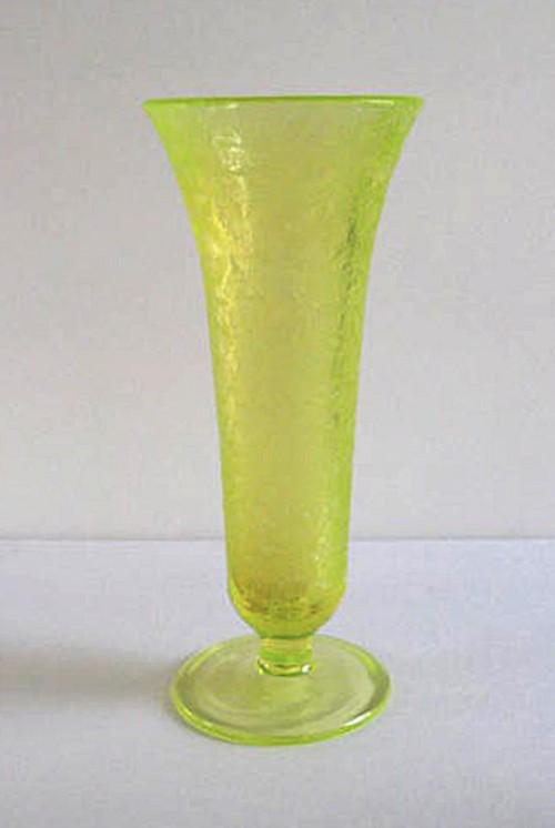Tiffin #22051-1 Jack Frost Decoration on #  151 Footed Vase