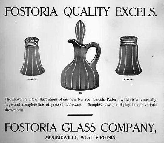 Fostoria Advertisement for #1861 Lincoln Tableware