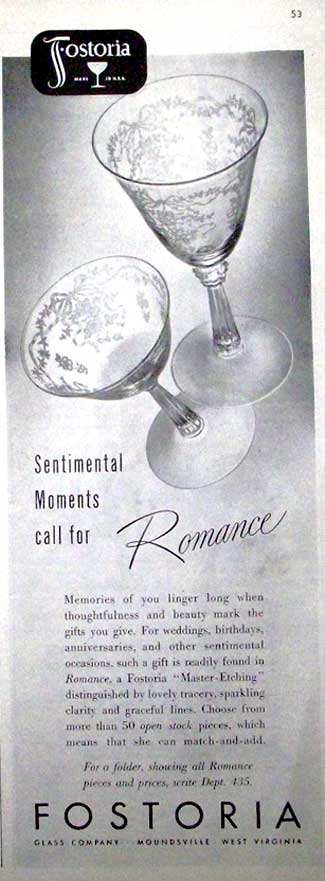 Fostoria Romance Ad