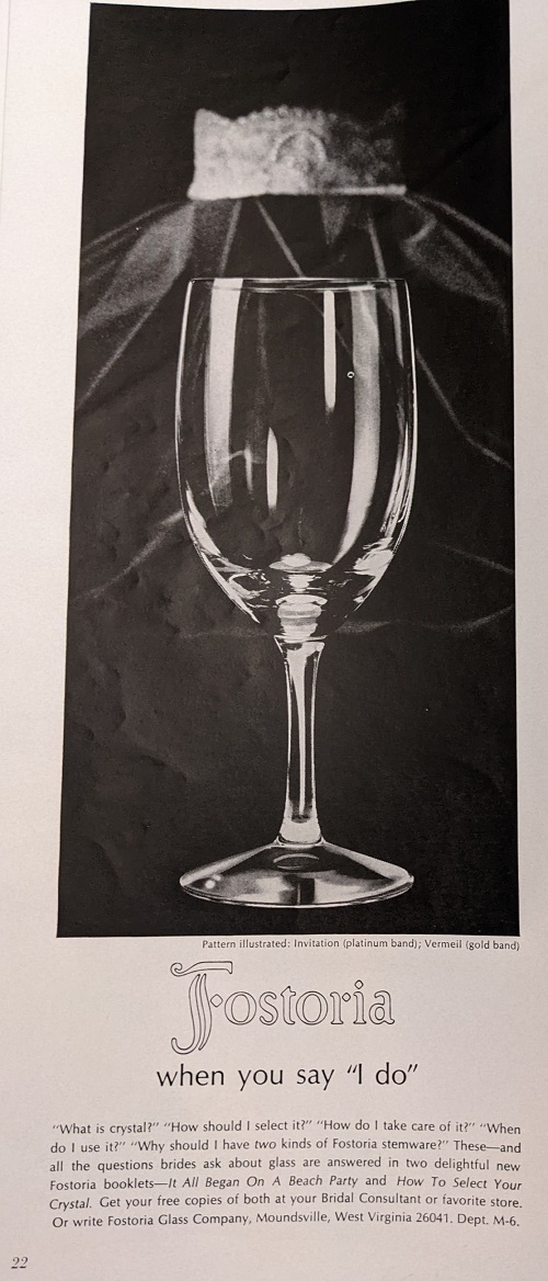 Fostoria Invitation/Vermeil Ad