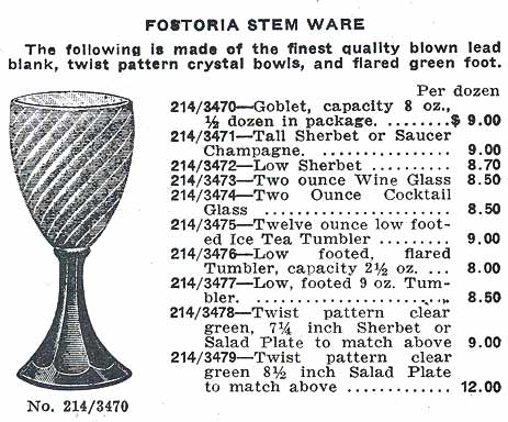Fostoria Twist Stem Ad