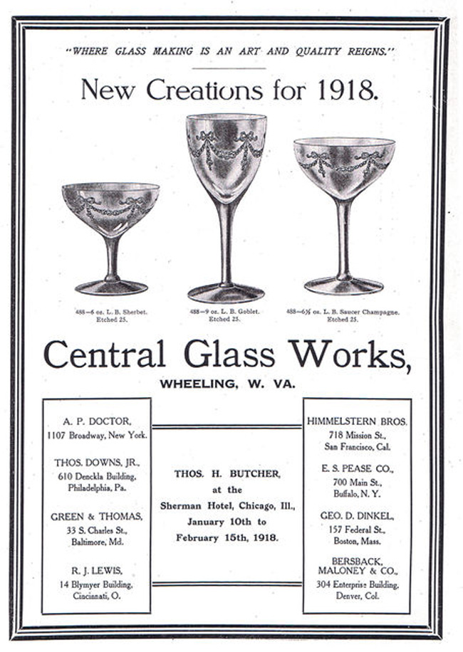 Central Glass Works #  25 Roses & Bows Etch