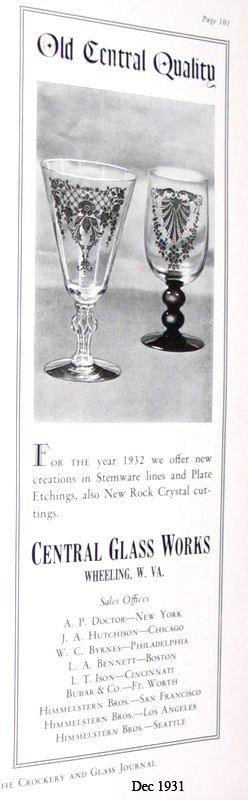 Central Glass Works Advertisement