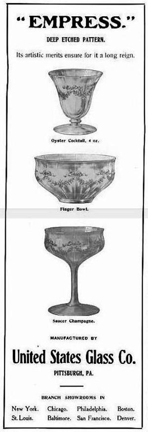 U. S. Glass Advertisement for Empress Etch