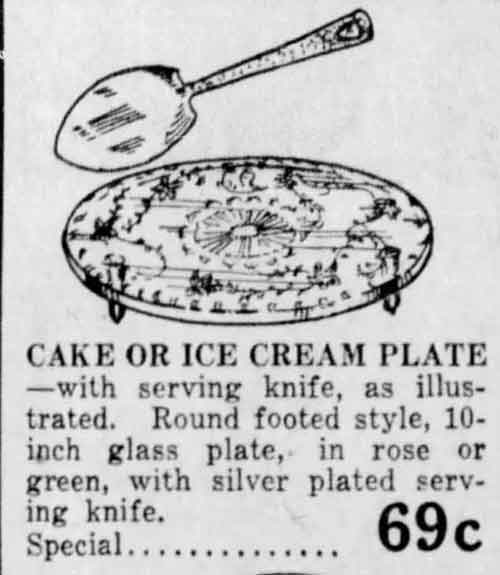 U.S. Glass Shaggy Daisy Cake Plate Ad
