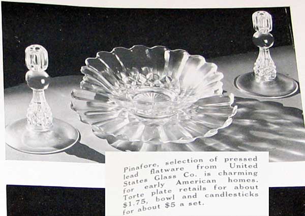 U. S. Glass Pinafore Console Set Ad