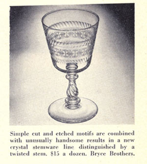 Bryce Brothers Stemware Ad