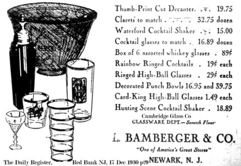 Cambridge Glassware Advertisement