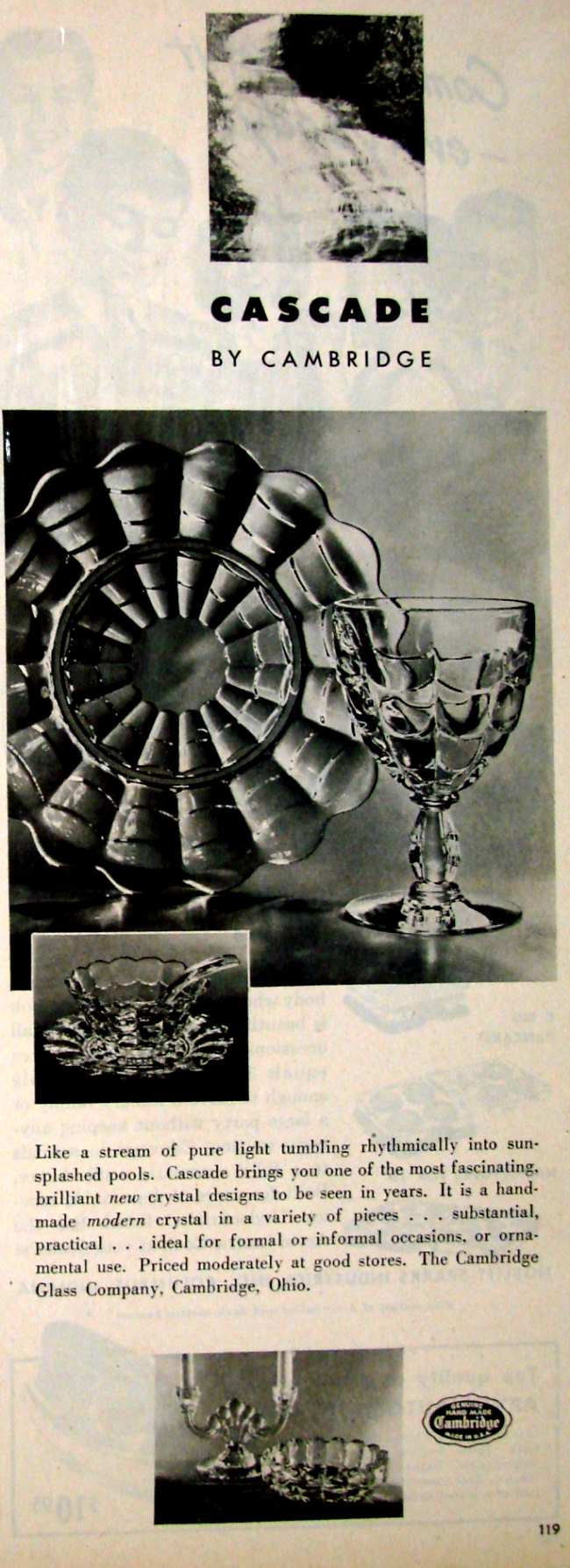 Cambridge Cascade Advertisement