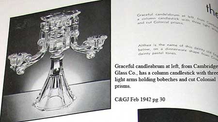 Cambridge Candleabrum Advertisement