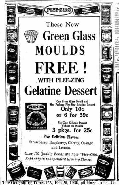 Hazel-Atlas Gelatine Mould Advertisement