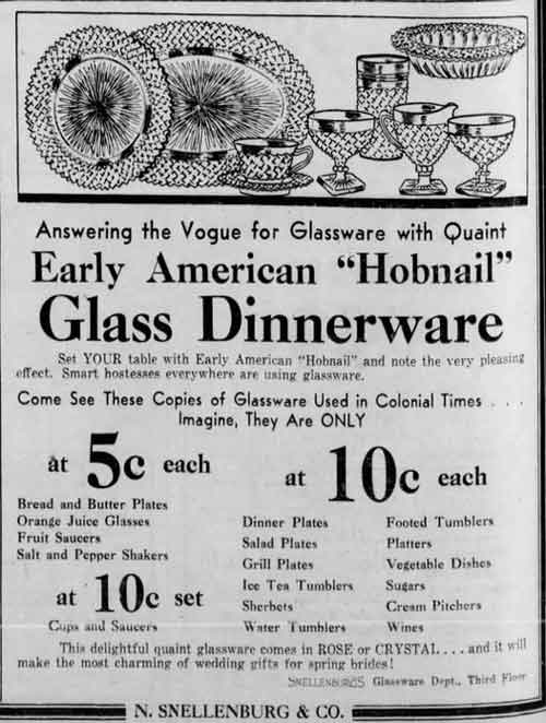 Hocking Early American Hobnail (Miss America) Ad