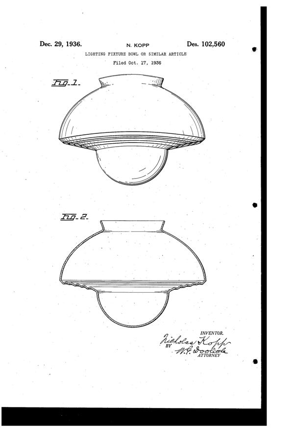 Kopp Light Fixture Globe Design Patent D102560-1