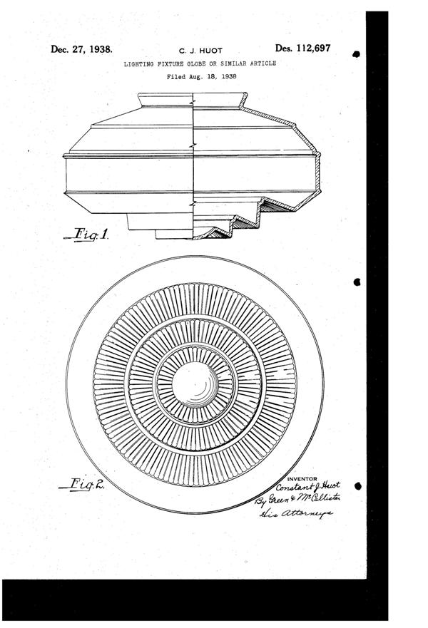 Kopp Light Fixture Globe Design Patent D112697-1