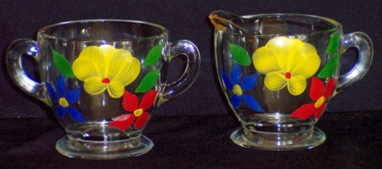 Bartlett-Collins #1500 Cream & Sugar w/ #960 Decoration
