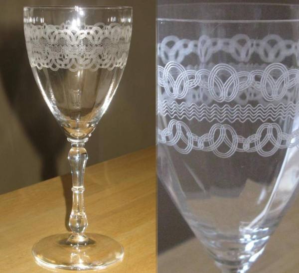 Bryce # 760-1 Goblet w/ Unknown Needle Etch