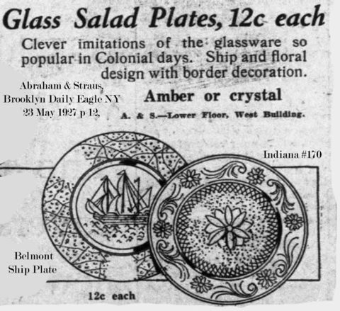 Indiana # 170 Early American (Sandwich) Salad Plate Advertisement