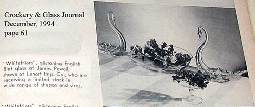Whitefriars Glass Swan Ad