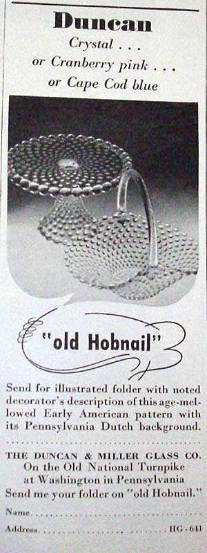 Duncan & Miller Hobnail Ad