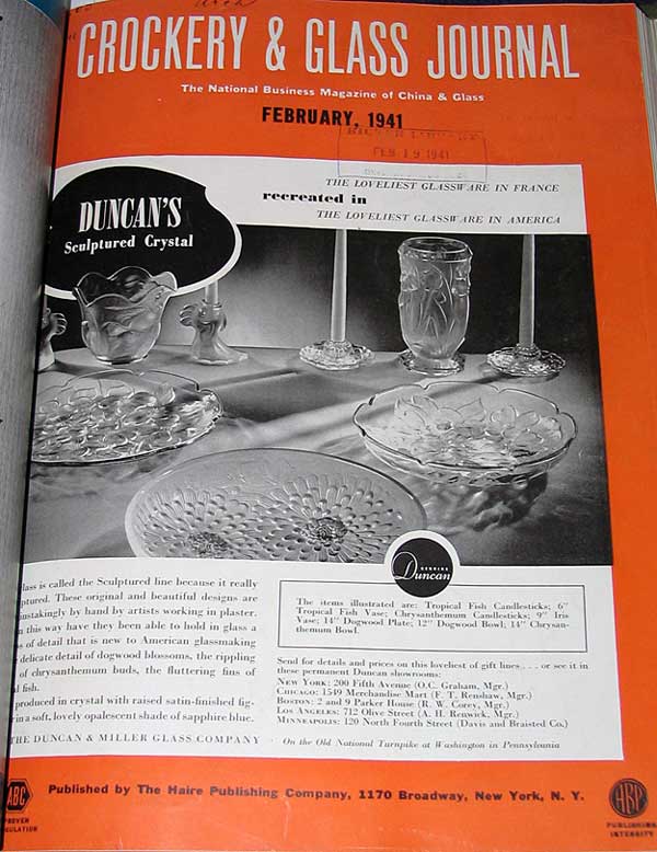 Duncan & Miller Sculptured Crystal Ad