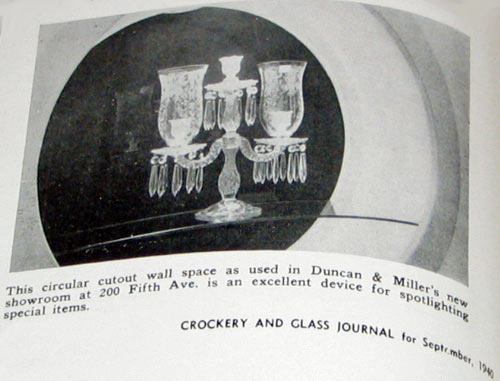 Duncan & Miller Candelabrum Advertisement