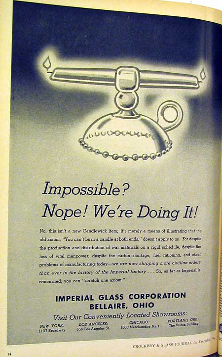 Imperial Candlewick 'whimsy'  Ad