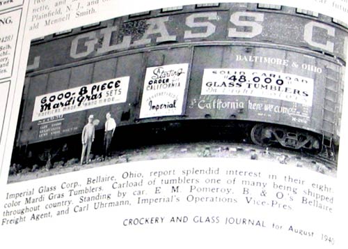 Trainload of Imperial Mardi Gras Tumblers