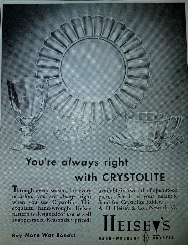 Heisey #1503 Crystolite Ad
