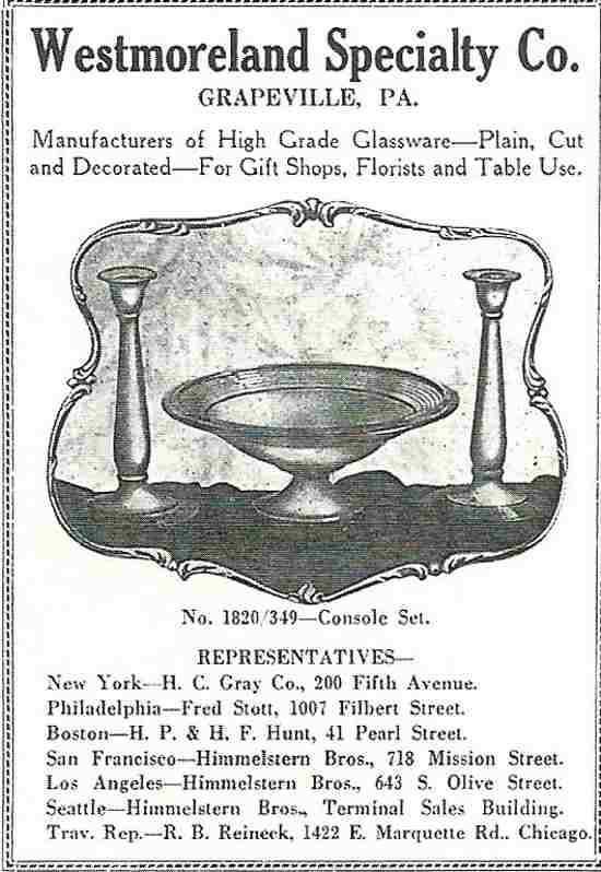 Westmoreland #1820/ 349 Console Set Advertisement