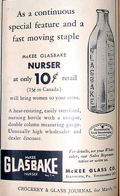 McKee Glass Co. Glasbake Nurser Ad