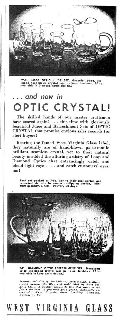 West Virginia Glass Specialty Optic Sets Advertisement