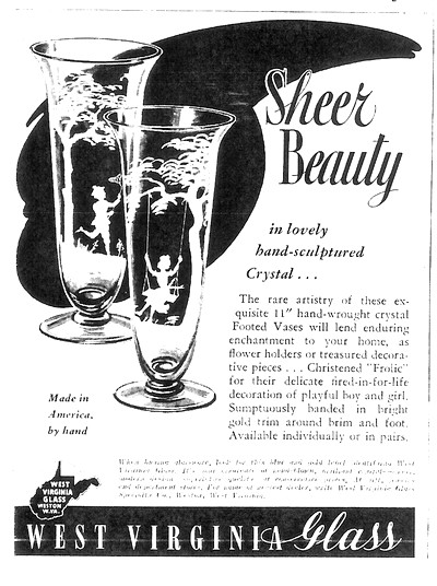 West Virginia Glass Specialty Frolic Decoration Advertisement