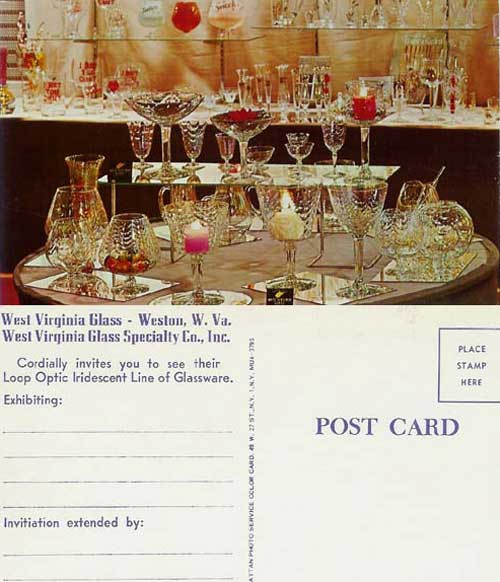 West Virginia Glass Specialty Advertising Postcard