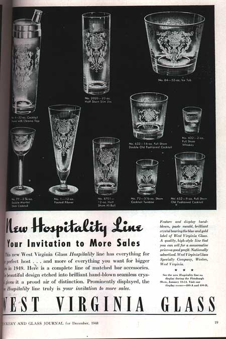 West Virginia Glass Specialty Hospitality Line