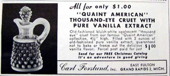 Fenton Hobnail Cruet Advertisement