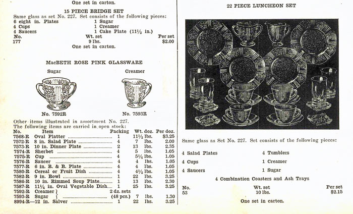 MacBeth-Evans R Pattern 1936 "American Sweetheart" Catalog Page