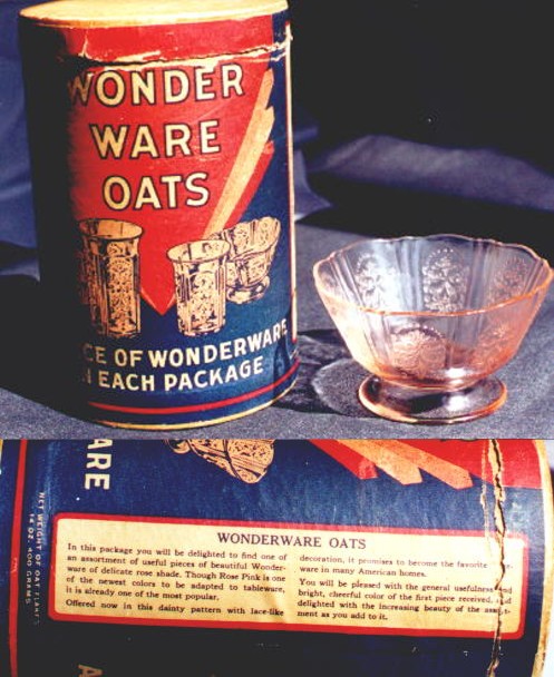 Macbeth-Evans American Sweetheart in Wonderware Oatmeal Box