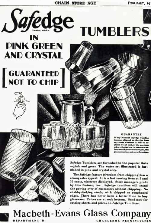 Macbeth-Evans Safedge Tumblers Ad